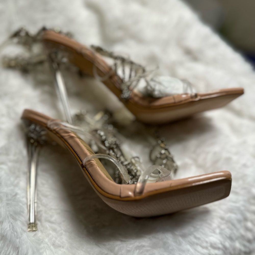 Diamond Gladiator Heels- Nude - Picture 4 of 5